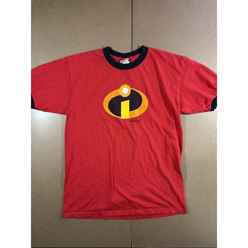 Vintage Disney The Incredibles Movie Promo Logo Graphic T-Shirt Mens Large L VGC